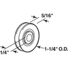Prime-Line Door Rollers, 1-1/4 in., Precision Wheels, Stainless Steel Ball Bearings 2 Pack D 2034